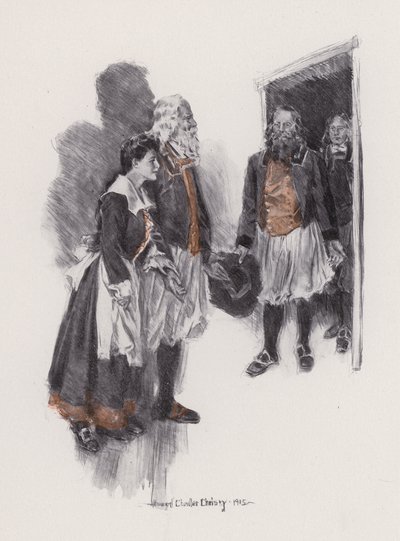 Henry Wadsworth Longfellow'un yazdığı Evangeline, A Tale of Arcadie için İllüstrasyon (taş taş) by Howard Chandler (after) Christy