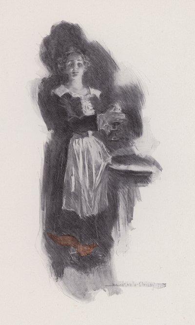 Henry Wadsworth Longfellow'un yazdığı Evangeline, A Tale of Arcadie için İllüstrasyon (taş taş) by Howard Chandler (after) Christy