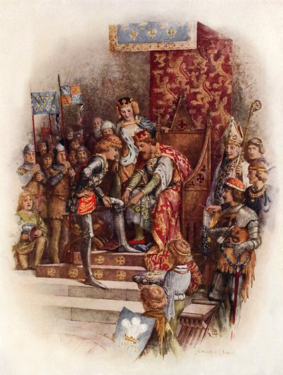 Edward, Kara Prens ve Jartiyer Nişanı (renkli taş) by Howard Davie
