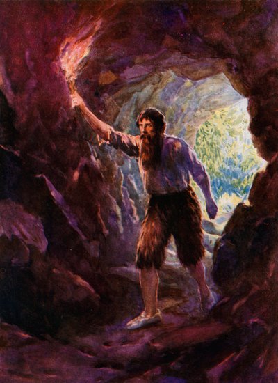 Robinson Crusoe için İllüstrasyon by Howard Davie