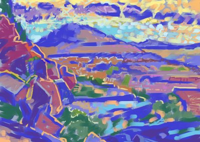 Kara ve Işık, Sedona (bilgisayar sanatı) by Howard Ganz