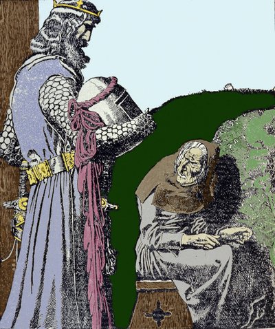 Kral Arthur (Artus) ve cadı. Howard Pyle