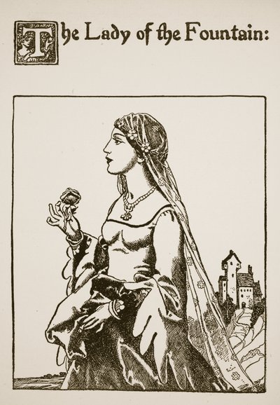 Çeşmenin Hanımı, Sir Launcelot ve Yoldaşlarının Öyküsü'nden bir örnek, 1907 by Howard Pyle