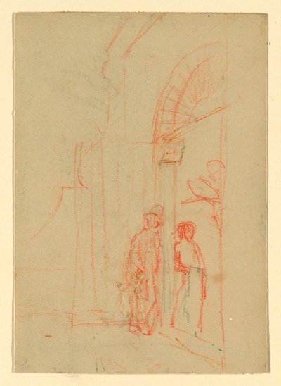 Eskiz: Bir kapıda by Howard Russell Butler
