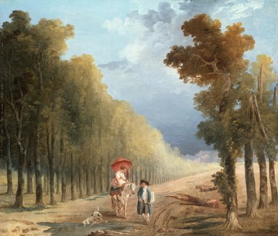 Ağaçlık Bir Pistte Modelinin Midillisine Yol Gösteren Bir Sanatçı by Hubert (studio of) Robert