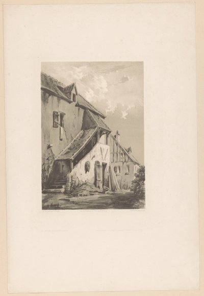 Eski bir çiftliğin cephesi by Hubert Clerget