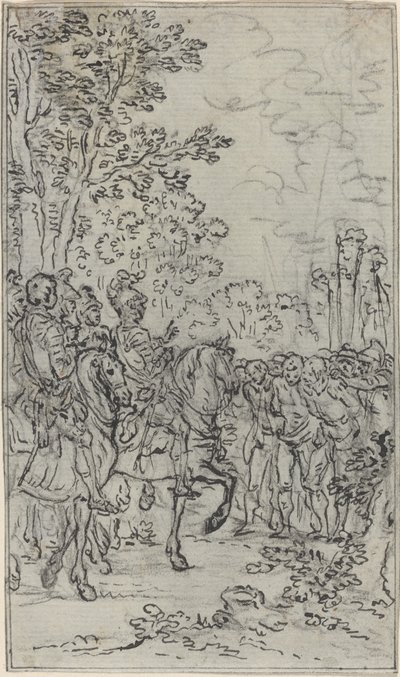 Komutanın huzurunda esirler by Hubert Francois Gravelot