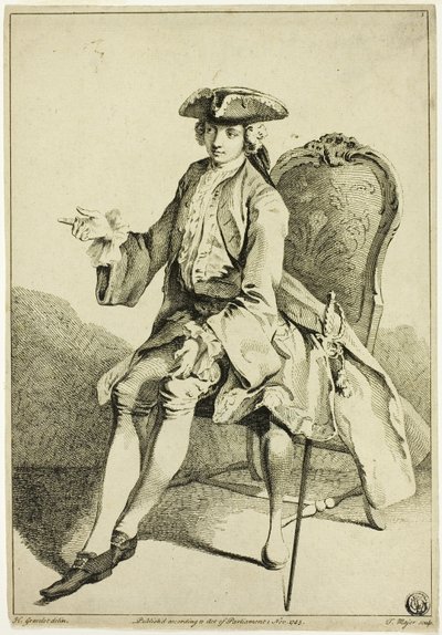 Oturan genç senyör by Hubert Francois Gravelot