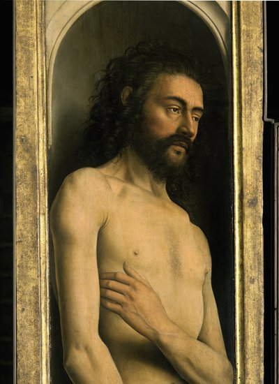 Ghent Altarpiece'in sol kanadından Adam'ın detayı by Hubert & Jan van (1390 1441) Eyck