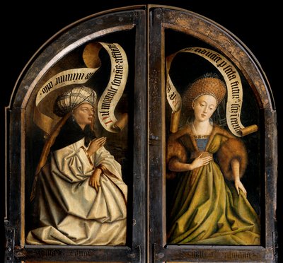 Ghent Altarpiece'in sol kanadının dışından Erythraean Sibyl ve Cumaean Sibyl by Hubert & Jan van (1390 1441) Eyck