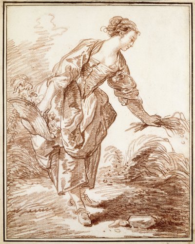 Çiçek Toplayan Bir Çoban, by Hubert Robert