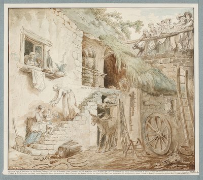 Du Barry ailesinin düşüşünün alegorisi. 1774-75 civarı by Hubert Robert