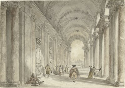 Roma'daki Villa Albani Kumarhanesinin Kolonatı Roma'daki Villa Albani kumarhanesinin önündeki kolonadın görünümü by Hubert Robert
