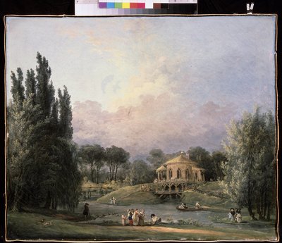 Parkta. Hubert Robert (1733-1808), tuval üzerine yağlıboya, yaklaşık 1770-1780, Fransız sanatı. Devlet Müzesi Arkhangelskoye Malikanesi, Moskova. by Hubert Robert