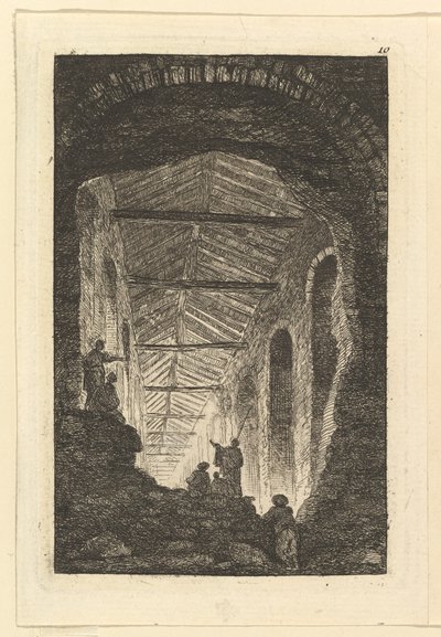 Antik Galeri, yak. 1763-65. by Hubert Robert