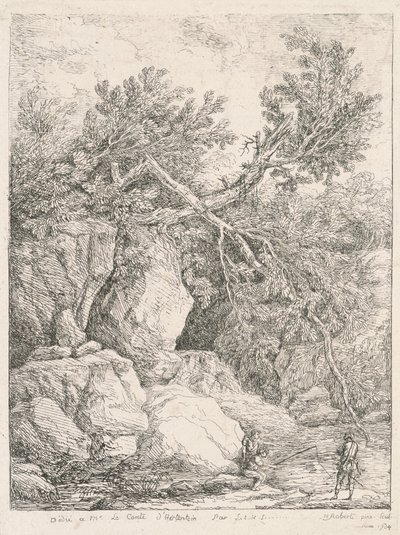 Devrilmiş Ağaç Manzarası by Hubert Robert