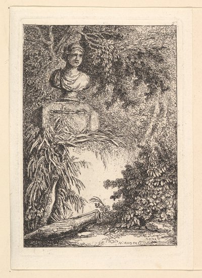 Le Buste.n.d. by Hubert Robert