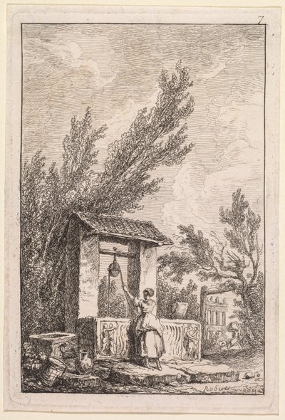 Roma Akşamları: Kuyu, 1763-1764. by Hubert Robert