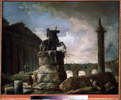 Kalıntılar. Hubert Robert (1733-1808), tuval üzerine yağlı boya, Fransız sanatı. Devlet A. Puşkin Güzel Sanatlar Müzesi, Moskova. by Hubert Robert