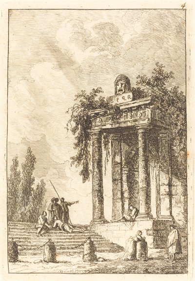 Dört Simgeye Giden Adımlar by Hubert Robert