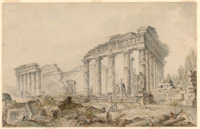 Minerva Tapınağı, Atina, Yunanistan by Hubert Robert