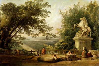 Bir Parkta Teras Harabesi, c1780. by Hubert Robert