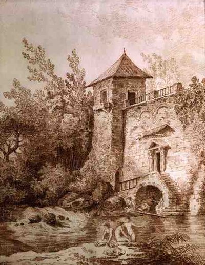 Yıkananlar (kağıt üzerinde iyimser) by Hubert Robert