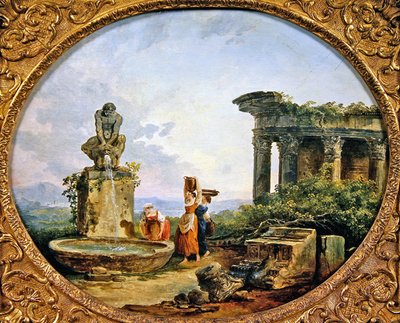 Çeşme (tuval üzerine yağlı boya) by Hubert Robert