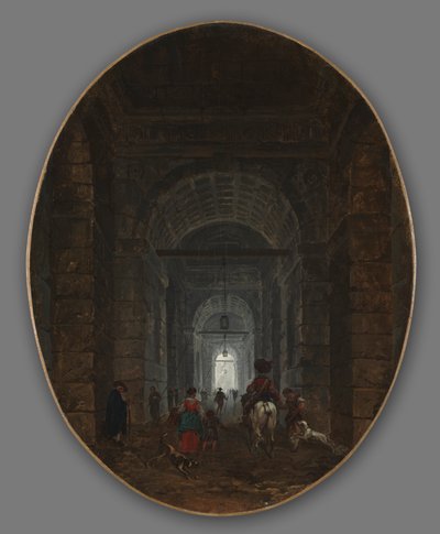 Posillipo Mağarası, c. 1769. by Hubert Robert