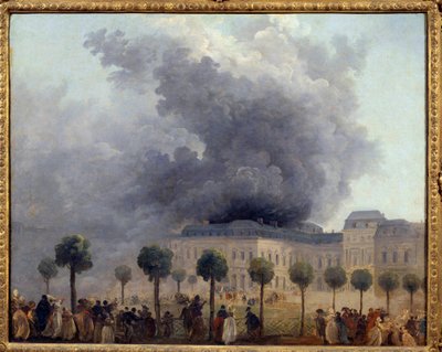 8/06/1781 tarihinde Palais Royal bahçelerinden görülen Opera ateşinin görünümü, Resim Hubert Robert tarafından by Hubert Robert