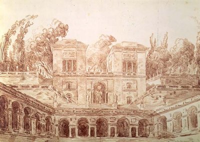Villa Farnese, Roma (çizim) by Hubert Robert