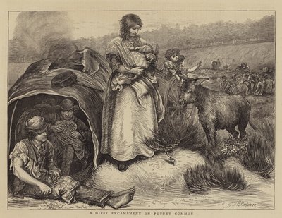 A Gipsy Encampment on Putney Common  by Hubert von Herkomer