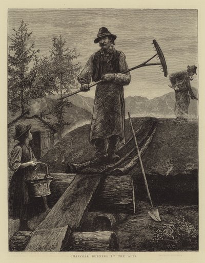ಆಲ್ಪ್ಸ್ ಟರ್ಕ್‌ನಲ್ಲಿರುವ ಚಾರ್ಕೋಲ್ ಬರ್ನರ್‌ಗಳು by Hubert von Herkomer