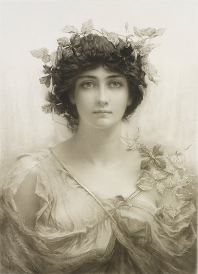 Clematis (karma yöntem gravürü) by Hubert von Herkomer