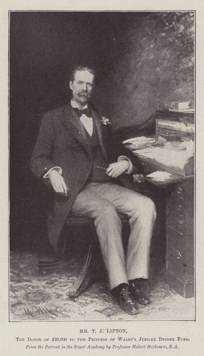 Bay T J Lipton, Galler Prensesi Jübile Yemeği Fonuna 25.000 Sterlin Bağışçısı by Hubert von Herkomer