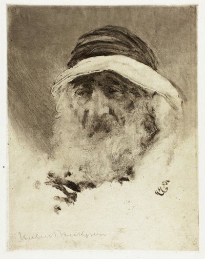 Bir Arap Başkanın Çalışması by Hubert von Herkomer