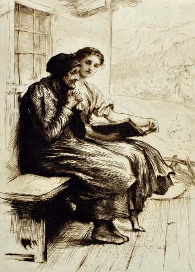 Rahatlatıcı Sözler, c.1879 (gravür) by Hubert von Herkomer