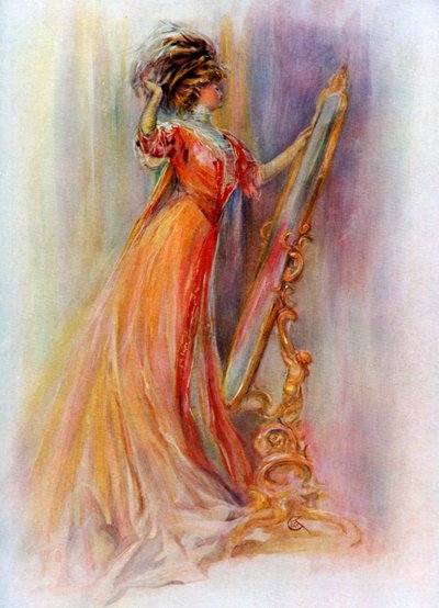 Aynada kendini beğenen kadın, 1908-1909. by Hubner and Wilson
