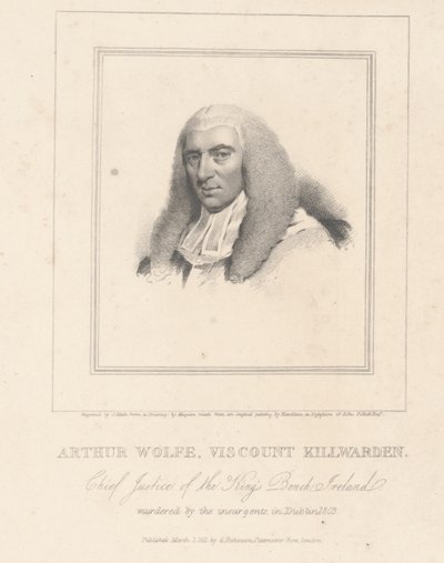 Arthur Wolfe, Vikont Killwarden, G. Robinson tarafından oyulmuş by Hugh Douglas Hamilton