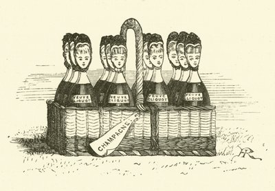 Şampanya ve Kadınlar (gravür) by Hugh Rowley