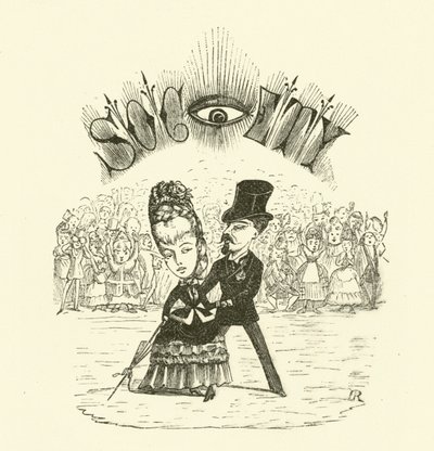 Büyük bir GÖZ ile toplum (gravür) by Hugh Rowley