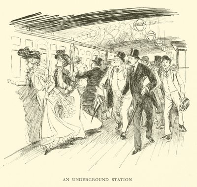 Bir Yeraltı İstasyonu (gravür) by Hugh Thomson