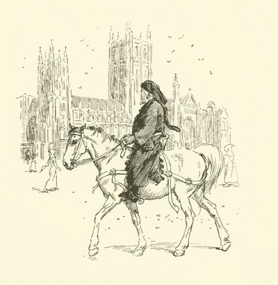 At sırtında Geoffrey Chaucer (taş) by Hugh Thomson