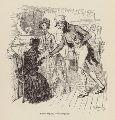 Bayan Gaskell tarafından Cranford için illüstrasyon (gravür) by Hugh Thomson