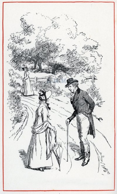 Jane Austen'ın "Emma" çizimi (illüstrasyon) by Hugh Thomson