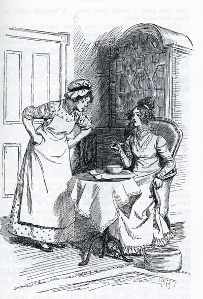 Jane Austen'ın "Emma" çizimi (illüstrasyon) by Hugh Thomson