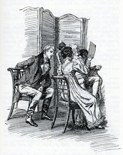 Jane Austen'ın "Emma" için illüstrasyonu. Hugh Thomson tarafından (illüstrasyon) by Hugh Thomson