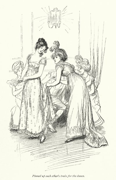 Northanger Manastırı için Jane Austen (lito) çizimi by Hugh Thomson