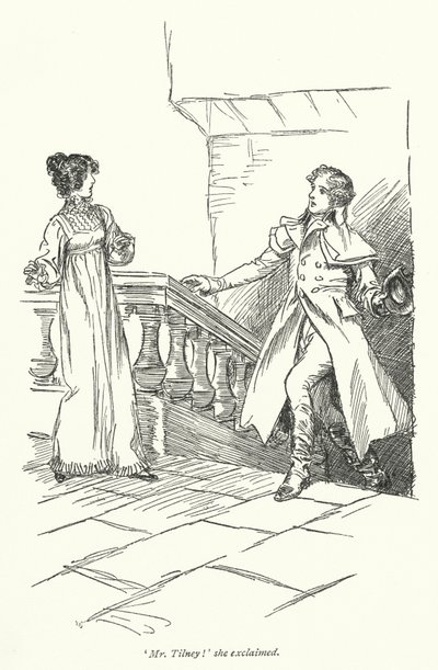 Northanger Manastırı için Jane Austen (lito) çizimi by Hugh Thomson