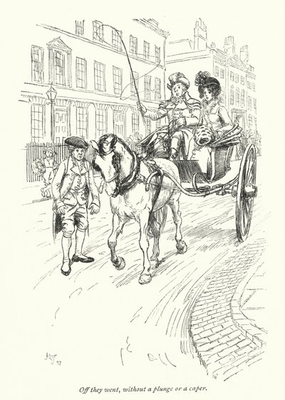 Northanger Manastırı için Jane Austen (lito) çizimi by Hugh Thomson